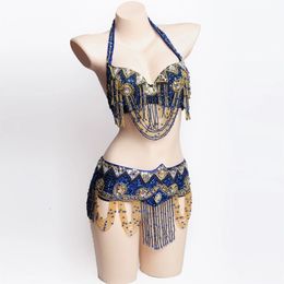 Special Customizable Hand Beaded Oriental Belly Dance Costumes Bra Belt XL Size 20-30 days 240202