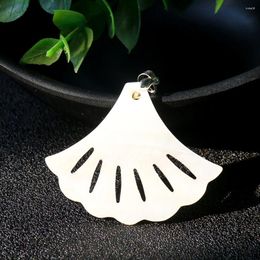 Pendant Necklaces Elegant Natural Shell Ginkgo Biloba Leaf Necklace Mother Of Pearl MOP Charms Carving Leaves Fortune Woman Jewellery Gift