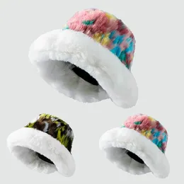 Berets Women's Autumn And Winter Colour Matching Warm Fluffy Fisherman Hat Lei Feng Earmuffs