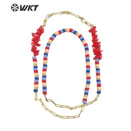 WT-SC003 Handmade strand resin beads and red shell beads Sunglasses chain Unique women face Mask chain 240202