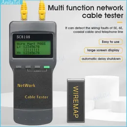 Fibre Optic Equipment SC8108 Portable LCD Digital PC Data Network Phone LAN Length Cable Tester Multifunction Wireless CAT5e RJ45 Metre