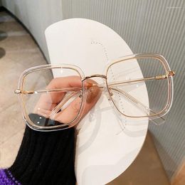 Sunglasses Frames Fashion Style Frame For Women's Eyeglasses Square Shape Anti Blue Light Glasses Decorative Glass