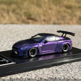 BBS tudio 1/64 Scale LBWK GTR R35 chameleon Alloy Model Car 240131