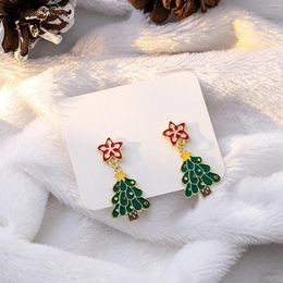 Dangle Earrings Christmas Tree For Women Elk Snowflake Santa Snowman Drop Asymmetric Holiday Jewellery