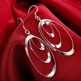 Dangle Earrings Classic Luxury 925 Sterling Silver Three Circle Drop For Woman Fashion Lady Brands Jewelry Elegant Christmas Gifts