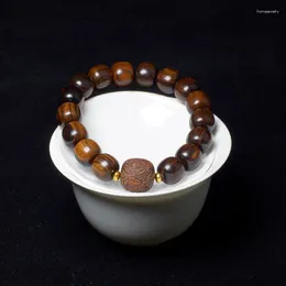 Strand Agarwood Medicinal Fragrance Wooden Bead Bracelet Light Luxury Pixiu Retro Chinese Style For Men And Women