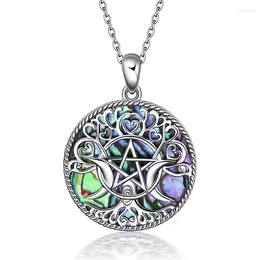 Pendant Necklaces Triple Moon Goddess Amulet Pentagram Urn Necklace For Ashes Women Tree Of Life Cremation Jewelry