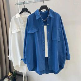 Women's Blouses Autumn 2024 Korean Fashion Solid Colour Turn-down Collar Blouse Female Simplicity Buttons Loose Casual Shirt Cardigan