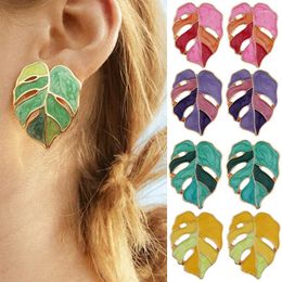 Stud Earrings Brincos Vintage Boho Long Hollow Leaf Ear Studs Women's Jewelry Accessories