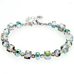 Charm Bracelets Miasol Designer Handmade Plating Faceted Sparkling Crystal For Women Girl Femme Jewelry Gifts