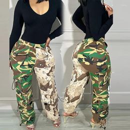 Women's Pants Lady Casual Multi-pockets Long Pant Women Fashion Camouflage Cargo 2024 Trendy High Elastic Waist Street Sweatpants