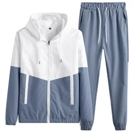Men's Tracksuits And Women'S Spring Autumn Clothing Running Couples Color Matching Sports Suit Casual Hooded Coat Sweatpants
