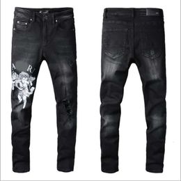 Designer Jeans Mens Jeans High Quality Fashion Technology Jeans Luxury Designer Denim Pant Distressed Ripped Black Blue Jean Slim Fit 612