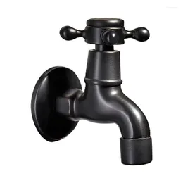 Bathroom Sink Faucets American All-Copper Black Washing Machine Mop Pool Faucet Single Cold Quick-Opening Antique