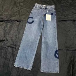 Damen-Jeans, hoch taillierte Designer-Hosen mit geradem, weitem Bein, dünne Damen-Freizeithosen, Größe S-L-