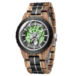 Wristwatches Business Men Hollowed-out Mechanical Wood Watches Men's Wooden Watch Dial Folding Buckle Automatic Luxury Fashion Mascul