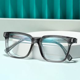 TR90 Blue Light Blocking Mens Square Glasses Radiation Protection Eyeglasse Transparent Fashion Eyewear 240131