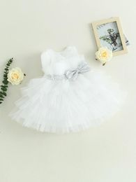 Girl Dresses Girls Sleeveless Bow Mesh Tulle Tutu Princess Dress For Birthday Wedding - Elegant Formal Party Gown Kids