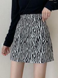 Skirts Mini Skirt Print Summer Street Harajuku Casual Short 2024 Activity Party Club Chain Retro Striped