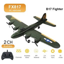 FX817 B17 RC Airplane Aircraft Remote Control Plane FixedWing 24GHz Glider EPP Foam RTF Planes Toys for Children 240119