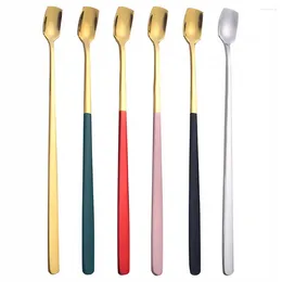 Coffee Scoops 6 Pcs Household Long Handle Mixing Spoon Spoons Mini Stainless Steel Stirring