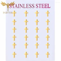 Stud Earrings Very Small Cross Religious Christian Jewellery Wholesale Stainless Steel Ear Studs 12 Pairs Lot Church Service Gifts