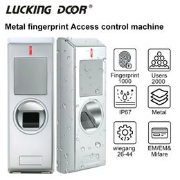 Zinc Alloy Waterproof Fingerprint Access Control Keypad RFID Card Reader With Wiegand 2644 Input Output support Interlock Mode 240123