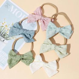 Hair Accessories Baby For Born Toddler Kids Girl Boy Hairbands Nylon Rope Cute Soft Solid Color Bow Set