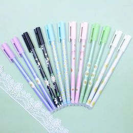 Pcs/lot Kawaii Erasable Daisy Gel Pen Cute 0.5mm Blue Ink Signature Pens Promotional Gift Stationery School Supplies