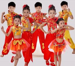 Stage Wear Traditional Chinese Dance Costume Children National Performing Martial Arts For Girl And Boy