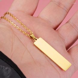 Pendant Necklaces Strip 10X40MM 10Pcs Mirror Polished Stainless Steel Cable Chain
