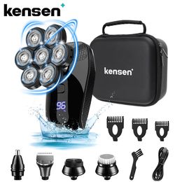 Kensen 5 In 1 Electric Shaver 7D Floating Cutter Head Rechargeable Shaver Kit For Men IPX6 Waterproof Beard Trimmer head shavers 240127