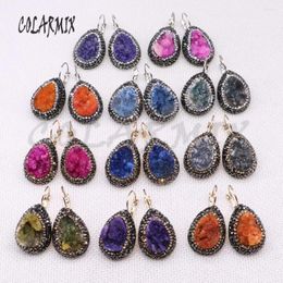 Stud Earrings Natural Geometric Stone Colourful Wholesale Jewellery Gem For Women 3938