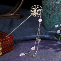 Hair Clips Vintage Chinese Stick Classic Crystal Tassel Hairpins Flowers Beads Fork Headwear Wedding Hanfu Accessories