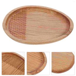 Plates Round Red Oak Pallet Snack Containers Appetiser Coffee Wooden Serving Tray Home Fruits Candy Storage