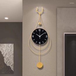 Wall Clocks Round Digital Clock Design Luxury Needle Antique Nordic Office Decoracion Salon Casa Para El Hogar