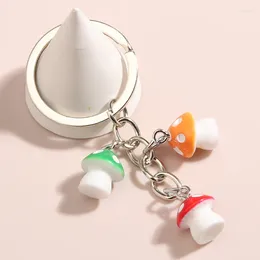 Keychains Cute Keychain Colourful Resin Mushroom Key Ring Souvenir Gifts For Women Men Handbag Accessorie Car Keys DIY Handmade Jewellery