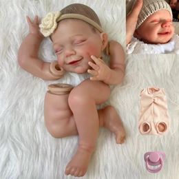20Inch Already Painted Reborn Doll Kit April Handrooted Eyelashes Unassembled DIY Parts With Cloth Body Toy Figure lol 240119