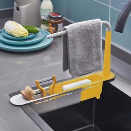 Kitchen Storage Multifunctional Sink Rack Upgraded Adjustable Sponge Holder Expandable 2 In 1 Home Accessories