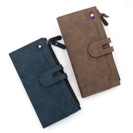 Wallets The Men's Long Wallet Fashion Simple Pu Magnetic Buckle Bag Multi-card Card Holding Coin