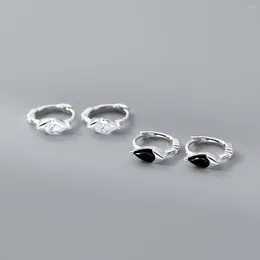 Stud Earrings 925 Sterling Silver Sparkling Geometric Cubic Zirconia Oval For Women Temperament Personality Wedding Jewellery