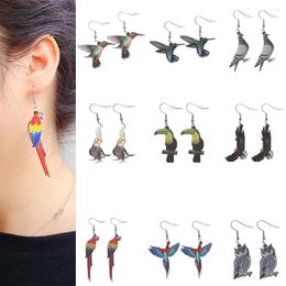 Dangle Earrings 1Pair Novelty Animal Birds Macaws Parrot Hummingbird Drop Fashion Jewellery Eardrop For Women Girls