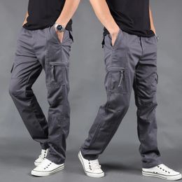 Cotton Casual Trousers Cargo Pants Overalls Multiple Pockets Mens Casual Pants Men Trouser Cargo Pants Men Plus Size S-4XL 240125