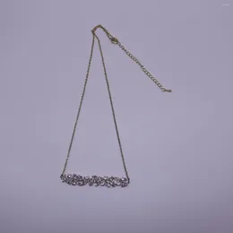 Pendant Necklaces Shinny Bar CZ Trendy Jewelry Party Wear Necklace Chain Vintage Women Girl 2024 Gift