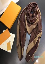 140140CM Scarves brand womens senior long Double chiffon silk shawls 4 colors Fashion tourism soft Designer luxury gift printing 4321375