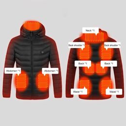 Blankets 9 Heated Areas Hiking Jackets 3 Gear Temperature USB Charging Hooded Heating Fast Washable For Men Women Blanket
