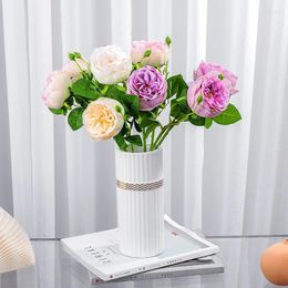 Decorative Flowers 3pcs Of Wedding Scene Simulation Rose Home Decoration Shooting Props Window Display Fake