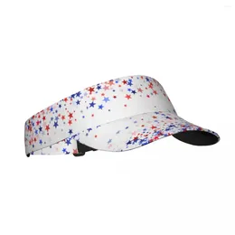 Berets Summer Sun Hat Men Women Adjustable Visor Top American President Day USA Flag Stars Sports Tennis Golf Running Sunscreen Cap