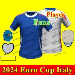 Fans Player 2024 Italy EURO Cup Soccer Jerseys men Kids Kits CHIESA BARELLA BELOTTI ZANIOLO RASPADORI JORGINHO VERRATTI 125th Anniversary Football Shirts