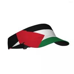 Berets Sports Sun Cap Adjustable Visor UV Protection Top Empty Tennis Golf Running Sunscreen Hat Flag Of Palestine
